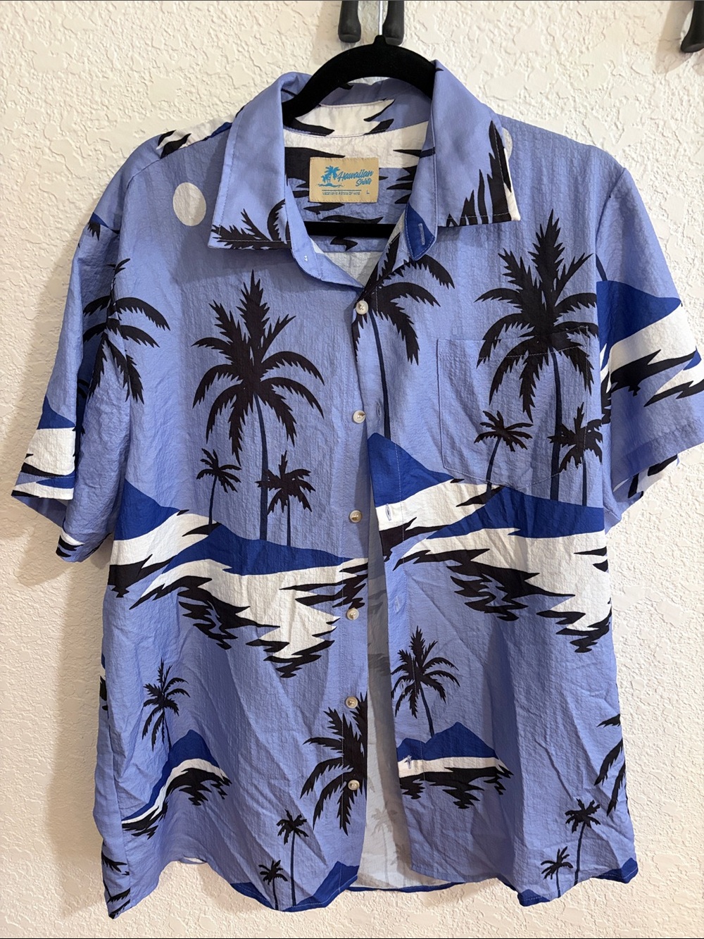Men's Blue Palm Tree Hawaiian Shirt